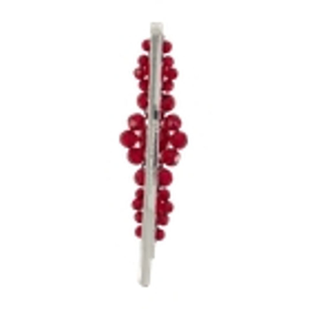 Simone Rocha Large Flower Hair Clip - Brass - Red