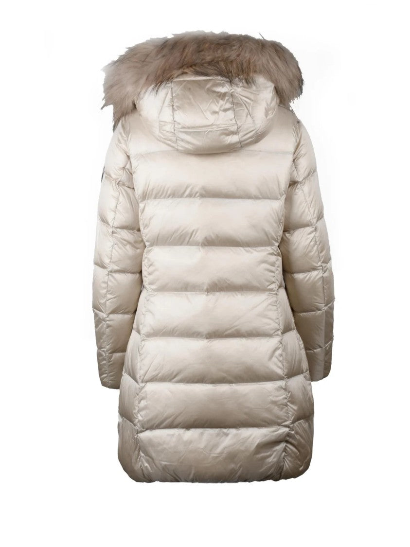 Bomboogie Black Quilted Nylon Long Down Jacket