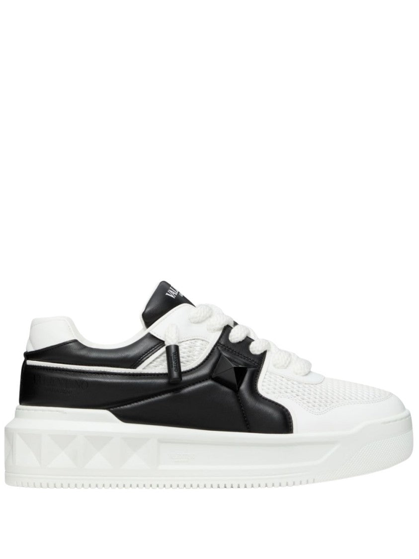 Valentino White/Black Breathable Mesh Sneakers