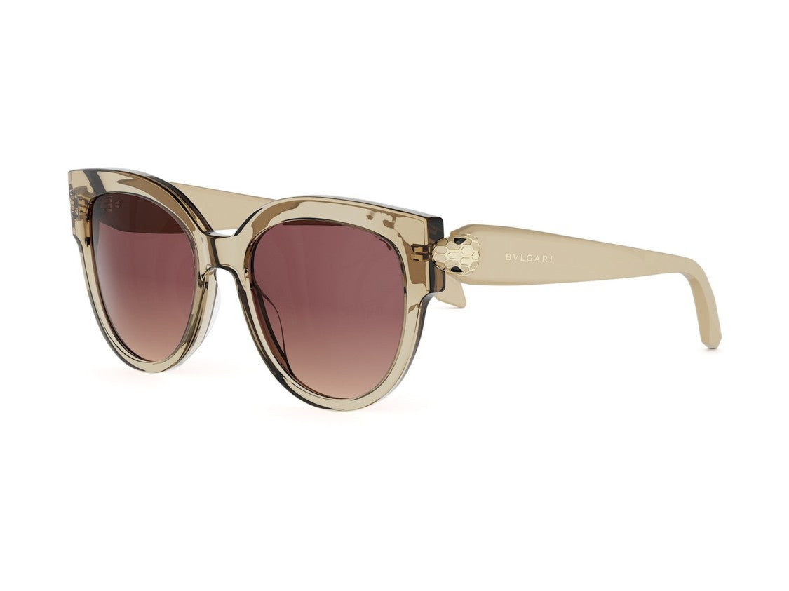 Bulgari Beige Bv40086i Translucent Bold Cat-Eye Sunglasses