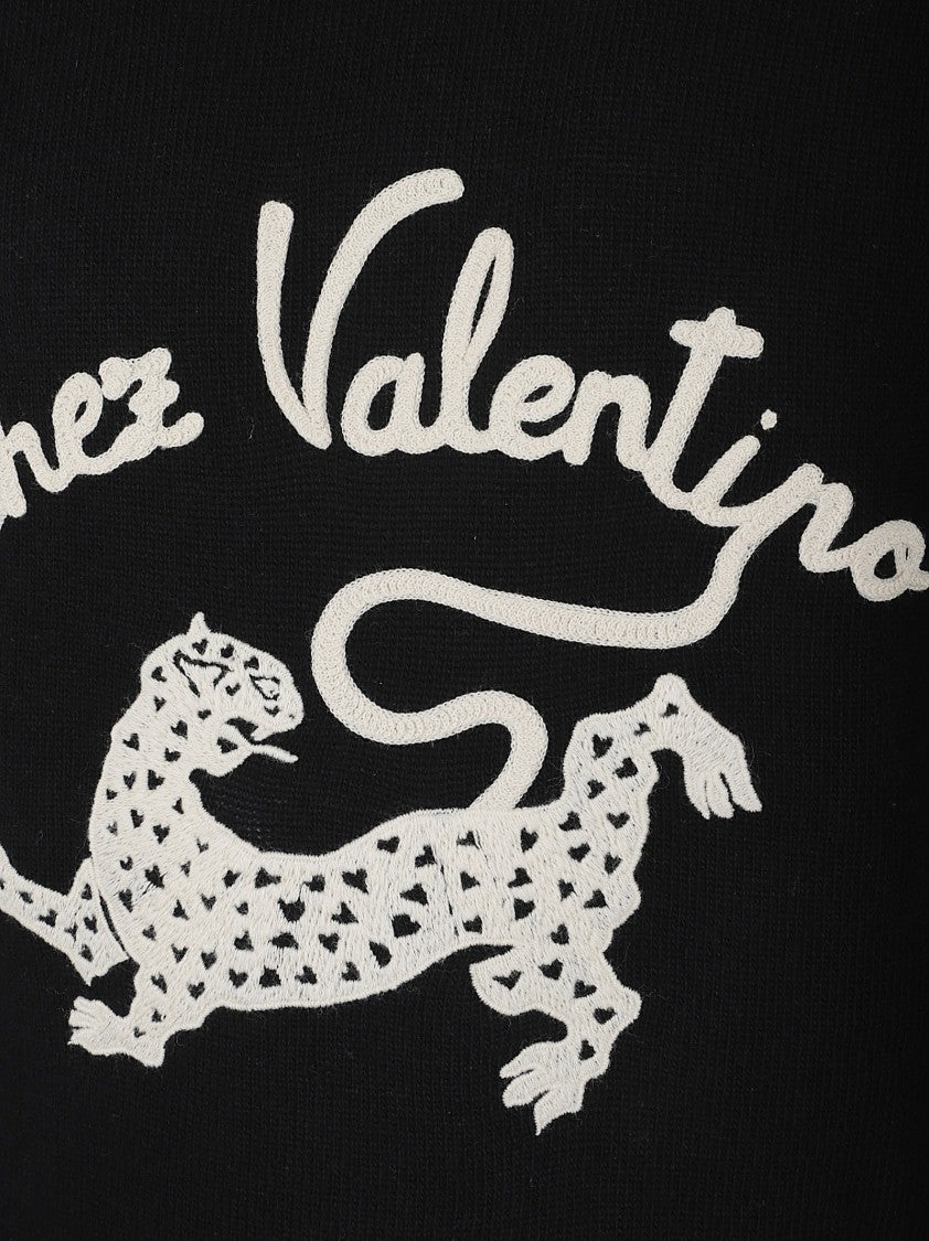 Valentino Garavani Wool Sweater With Cv Panther Detail