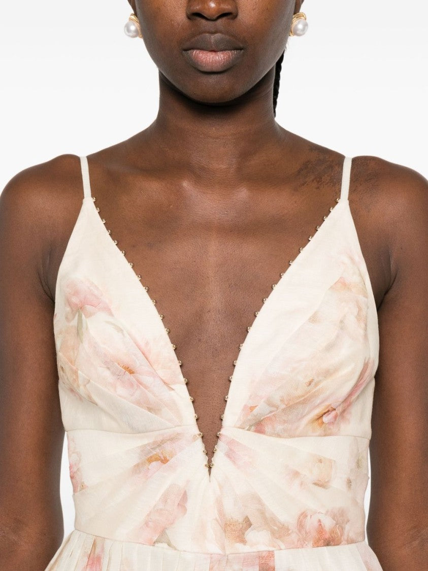 Zimmermann Hypnotic V Neck Mini Dress