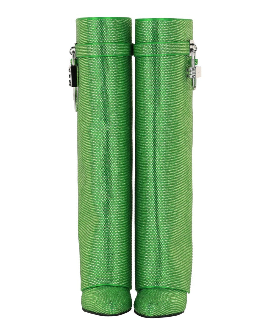 Givenchy Shark Lock Wide Fit Pant Boots In Satin
