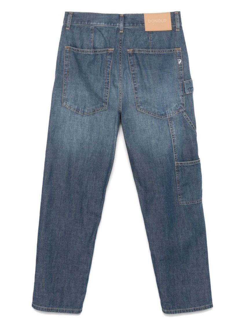 Dondup Faded Blue Relaxed-Fit Denim Trousers