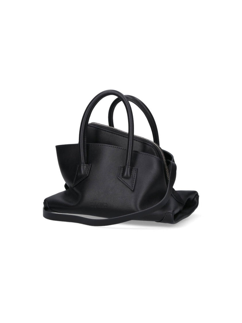 The Attico Black La Passeggiata Asymmetrical Leather Bag