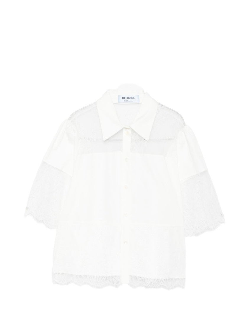 Blugirl Short-Sleeved Blugirl Shirt With Lace Detailing