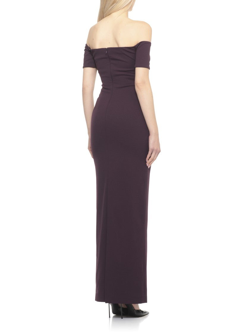 Solace London Nile Maxi Dress With Off-Shoulder Design And Rear Zip Fastening