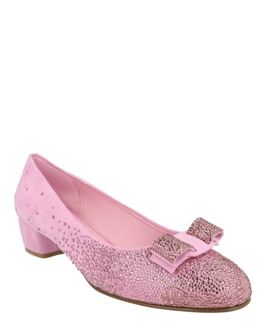 Ferragamo Vara Crystal-Embellished Pumps
