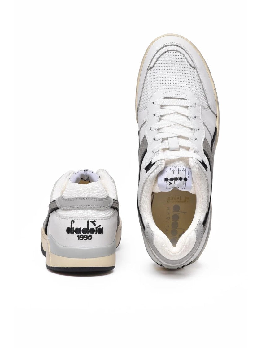 Diadora Heritage White/Dove Heritage B.560 Perforated Leather Sneakers