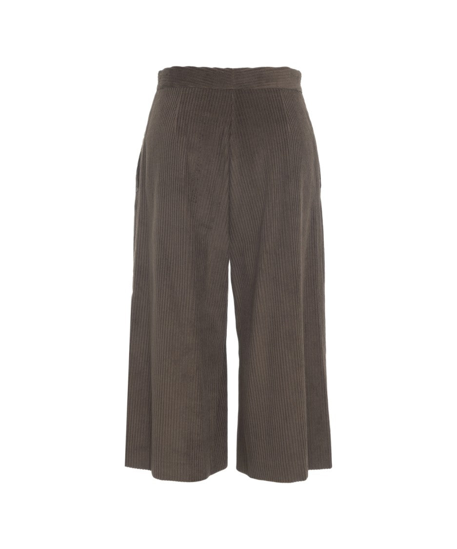 Ottod'ame Cropped High-Waisted Culottes With Tailored Pleats