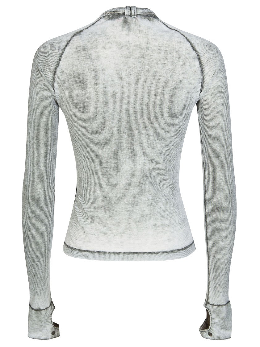 Diesel T-Ecla Fitted Ribbed Slit T-Shirt