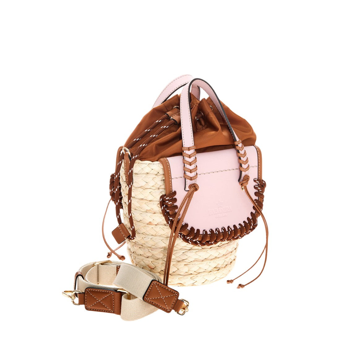 Cuba Lab Habanera Leather And Rafia Bag