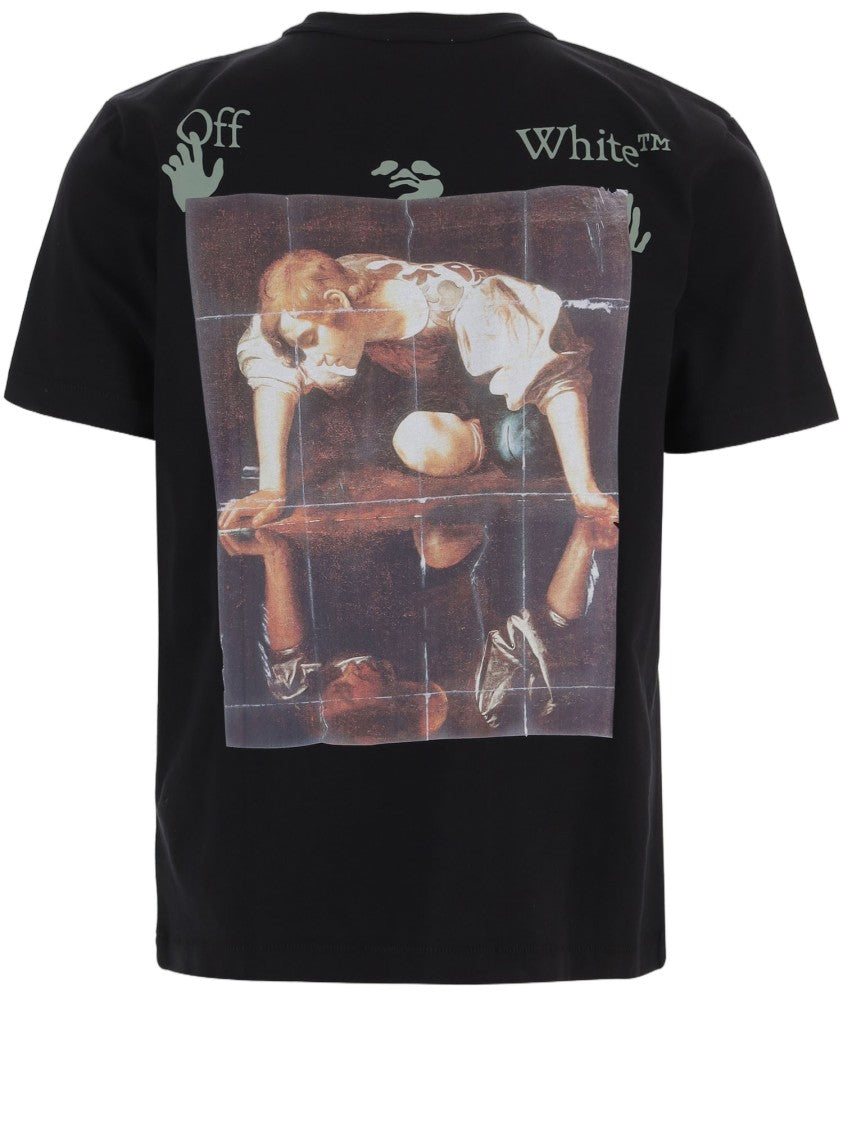 Off-White Black Logo Print Cotton T-Shirt