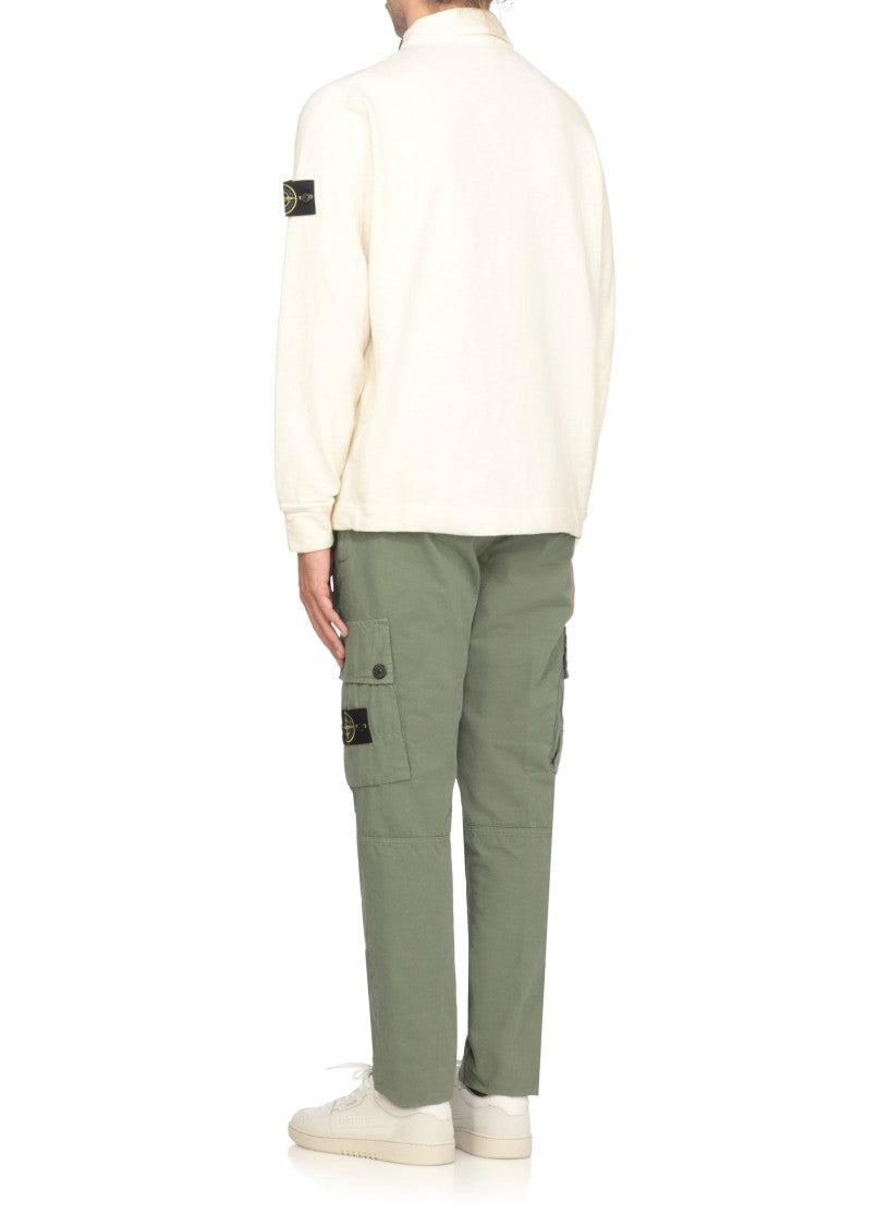 Stone Island Ivory Cotton Sweatshirt