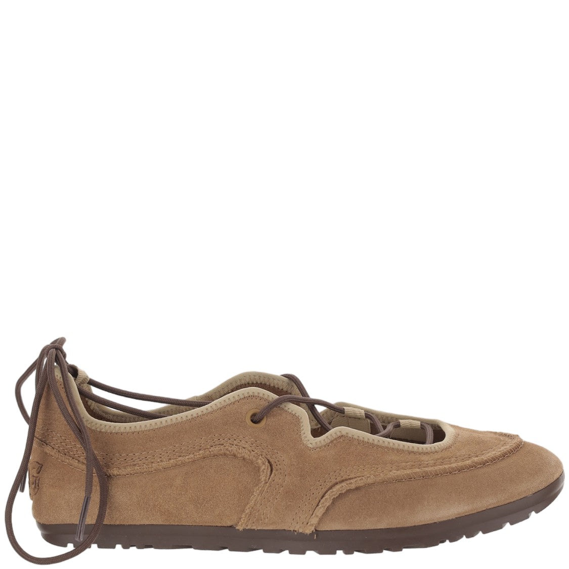 Ugg Light Brown Quill Scalloped Edge Suede Sneakers