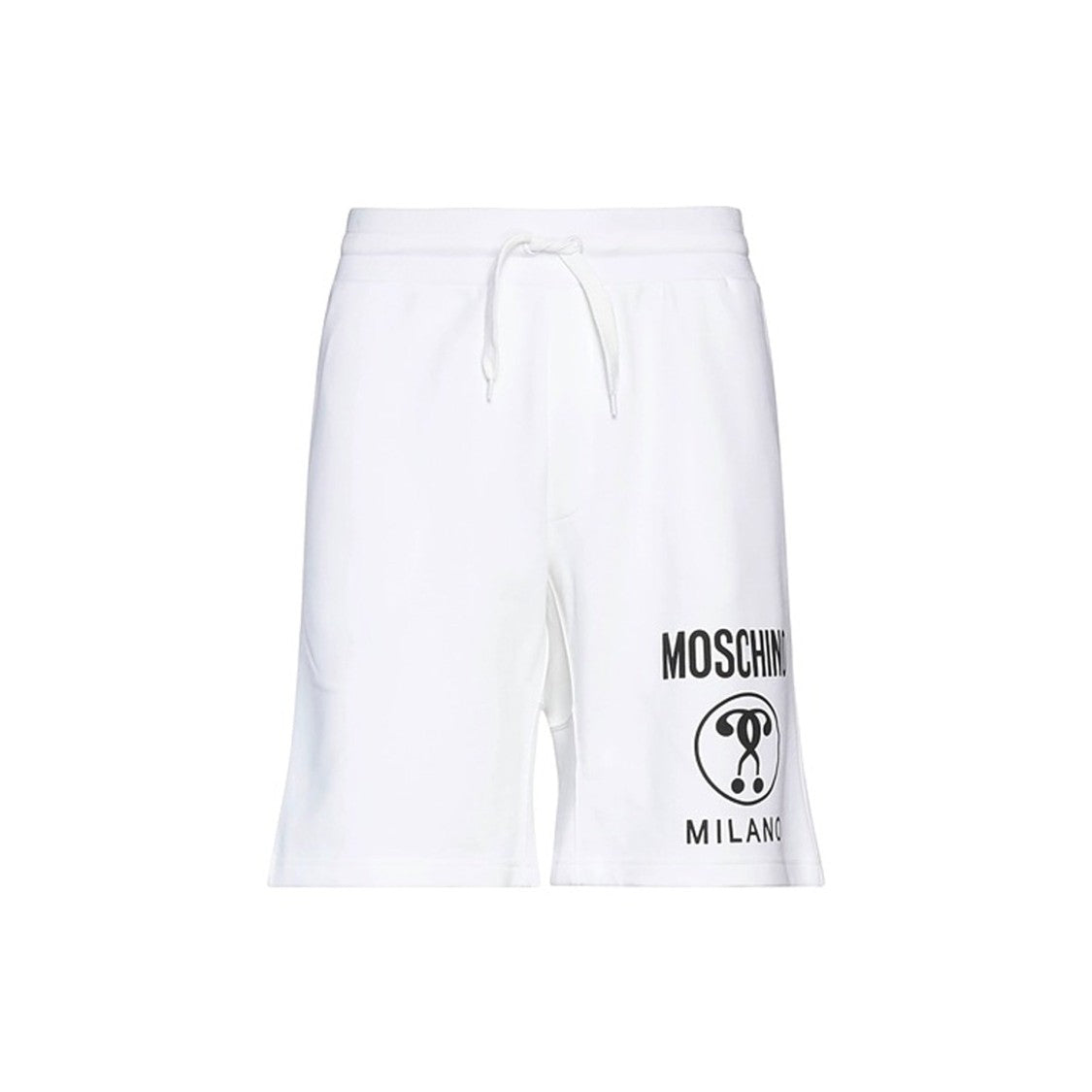 Moschino White Cotton Logo Shorts With Adjustable Waistband