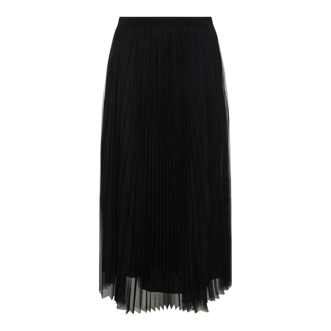 Fabiana Filippi Pleated Sheer Overlay Midi Skirt