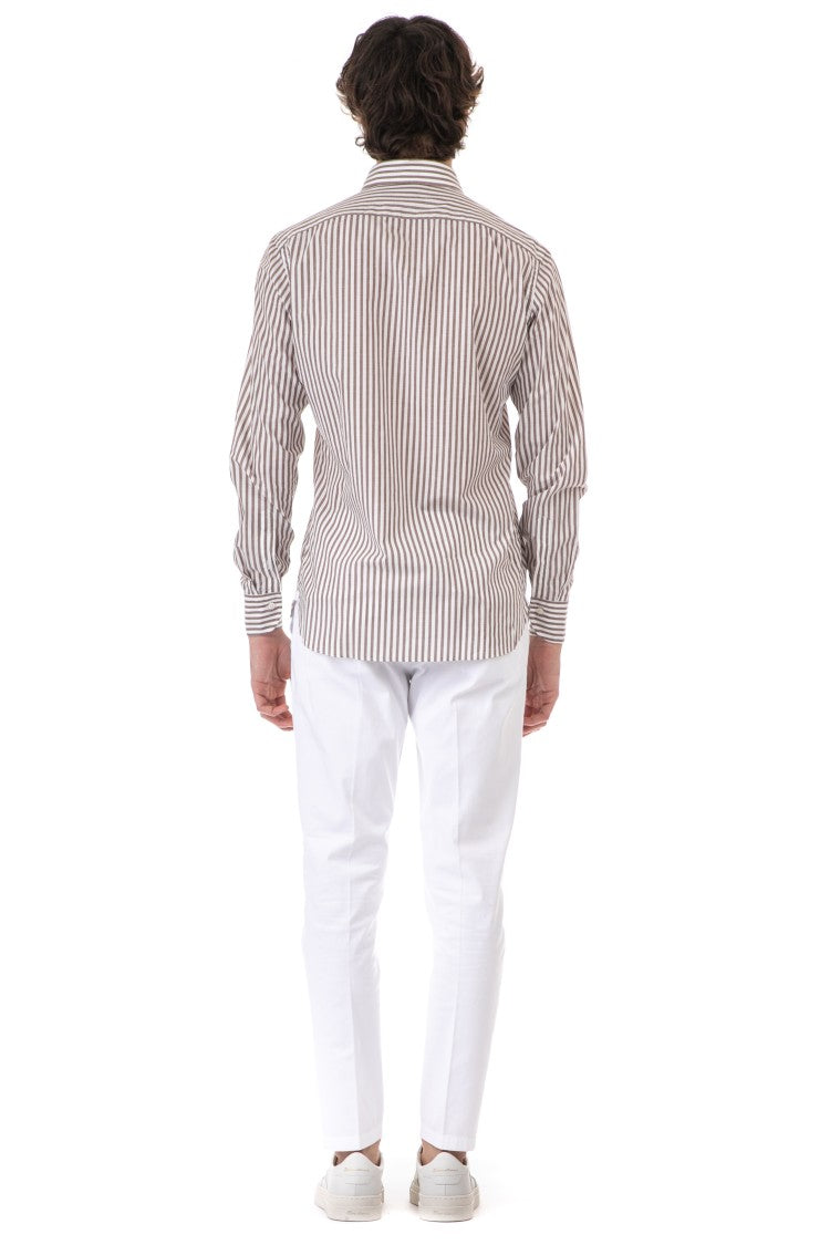 Borriello Flamed Cotton Stripe Shirt