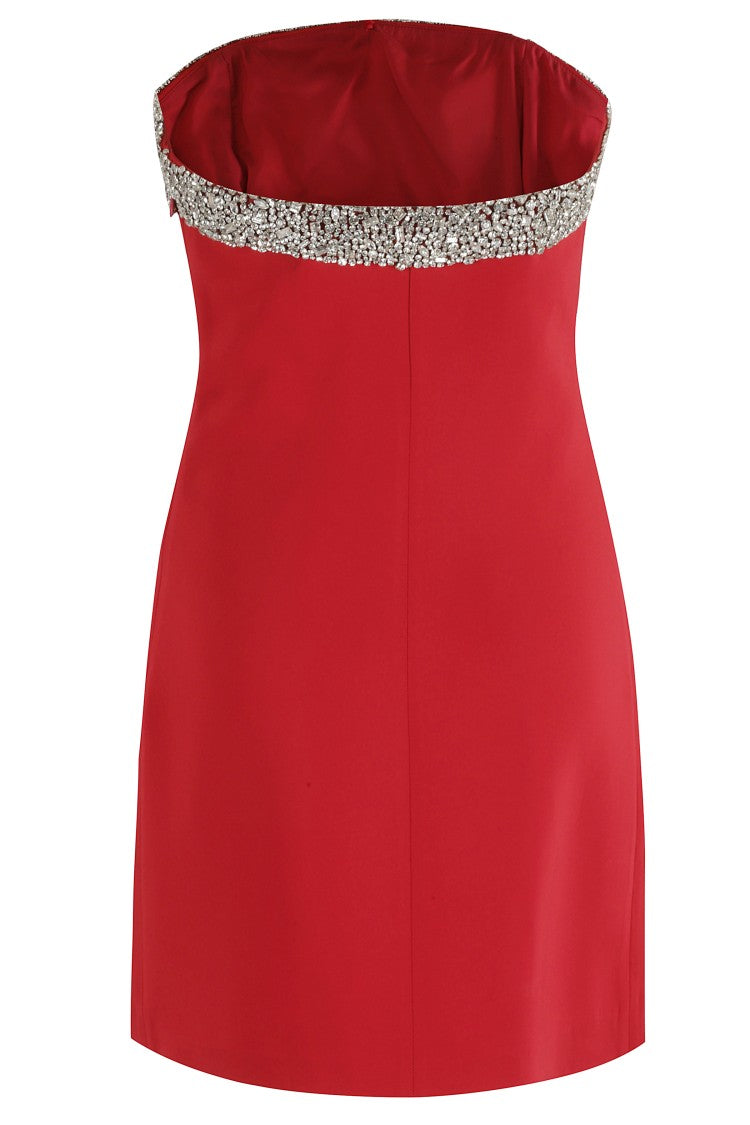 Amen Mini Dress In Smooth Crepe With Jewel Embroidery