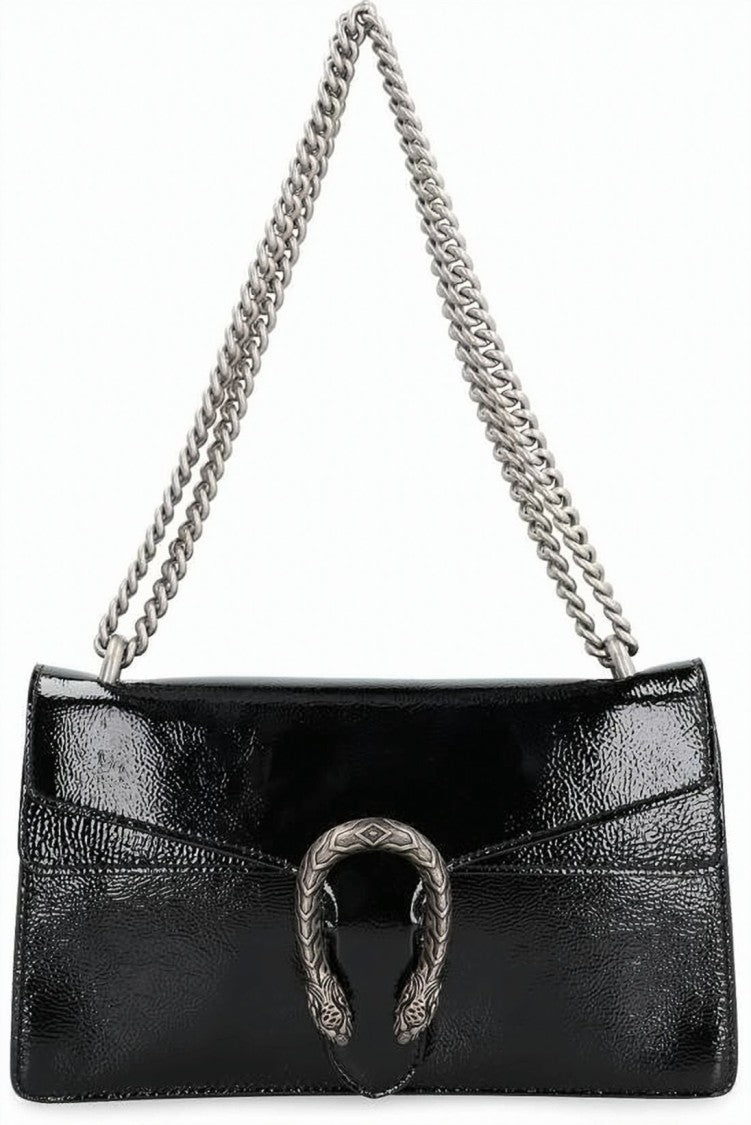 Gucci Rectangular Patent Leather Shoulder Bag