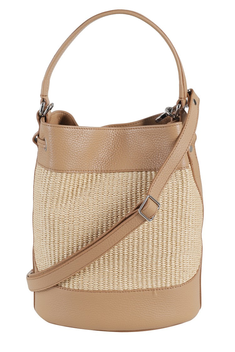 Zanellato Woven Bucket Bag With Hammered Leather Accents