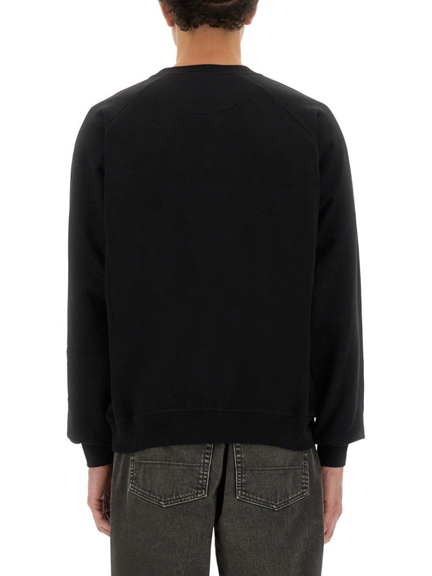 Vivienne Westwood Raglan Sleeve Black Sweatshirt With Embroidered Detail