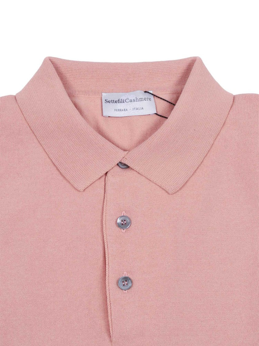 Sette Fili Cashmere Classic Short Sleeve Tubular Polo Shirt