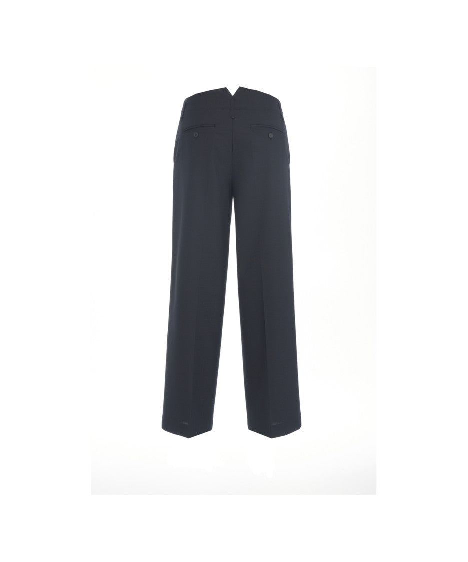 Semi Couture Straight-Leg Trousers With Mid-Rise Waist