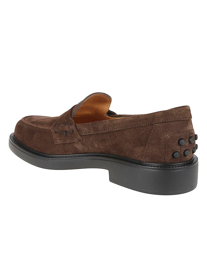 Tod's Brown 20L Suede Calf Leather Loafers