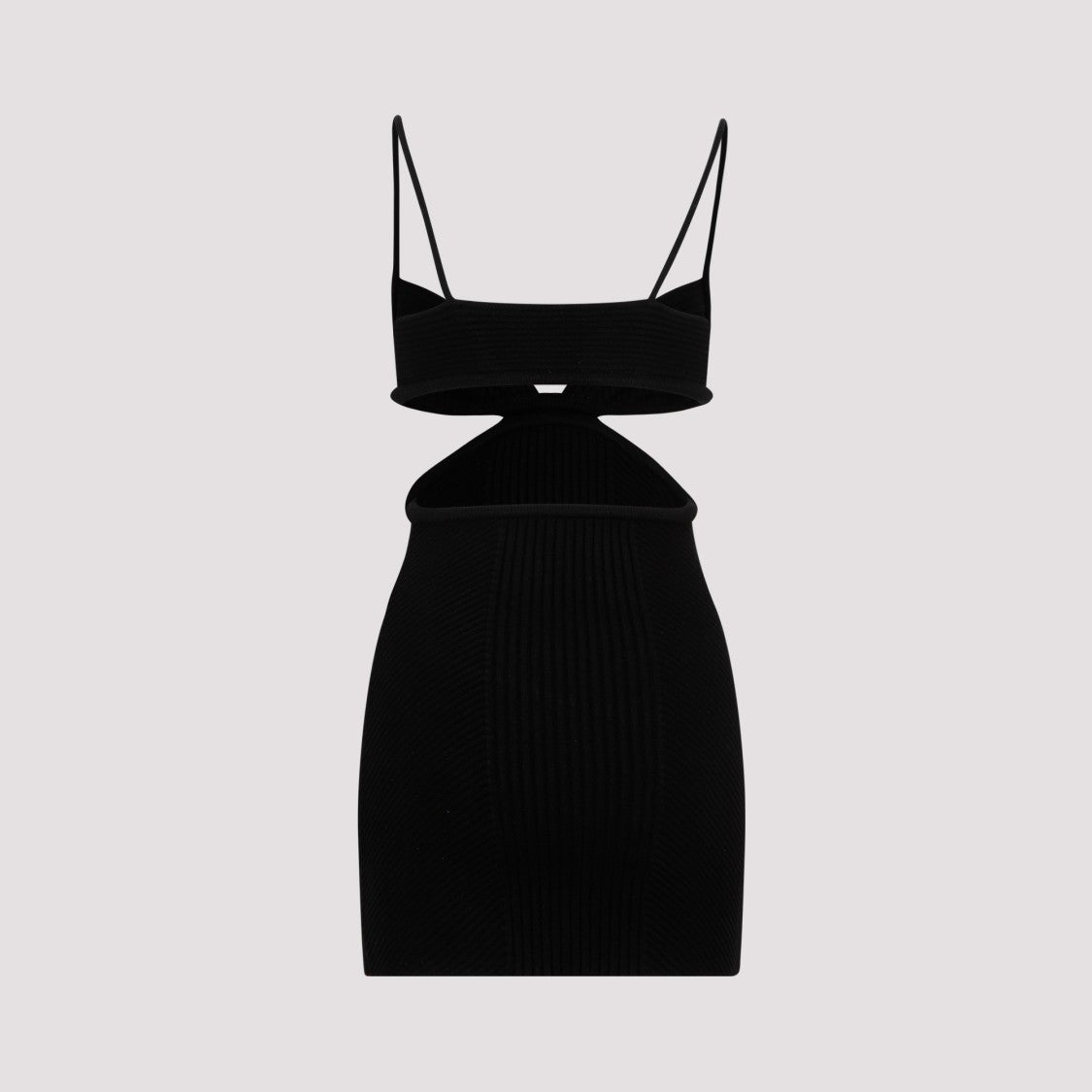 Off-White Black Cut Out Ribbed Mini Dress