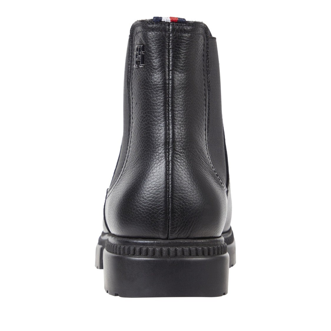 Tommy Hilfiger Black Smooth Leather Slip-On Boots