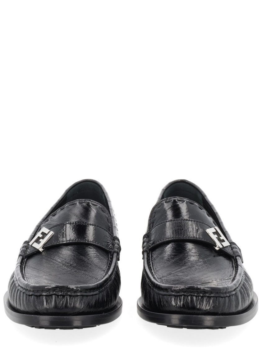 Fendi Missina Textured Leather Loafers