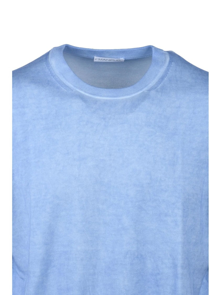 Manipur Light Blue Knit Cotton Sweater