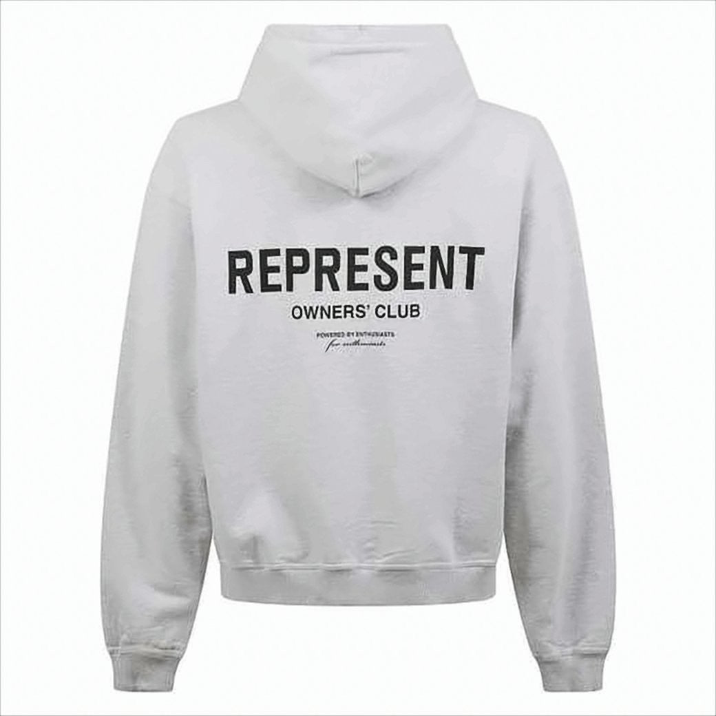 Represent Front-Zippered Hoodie With Ribbed Cuffs