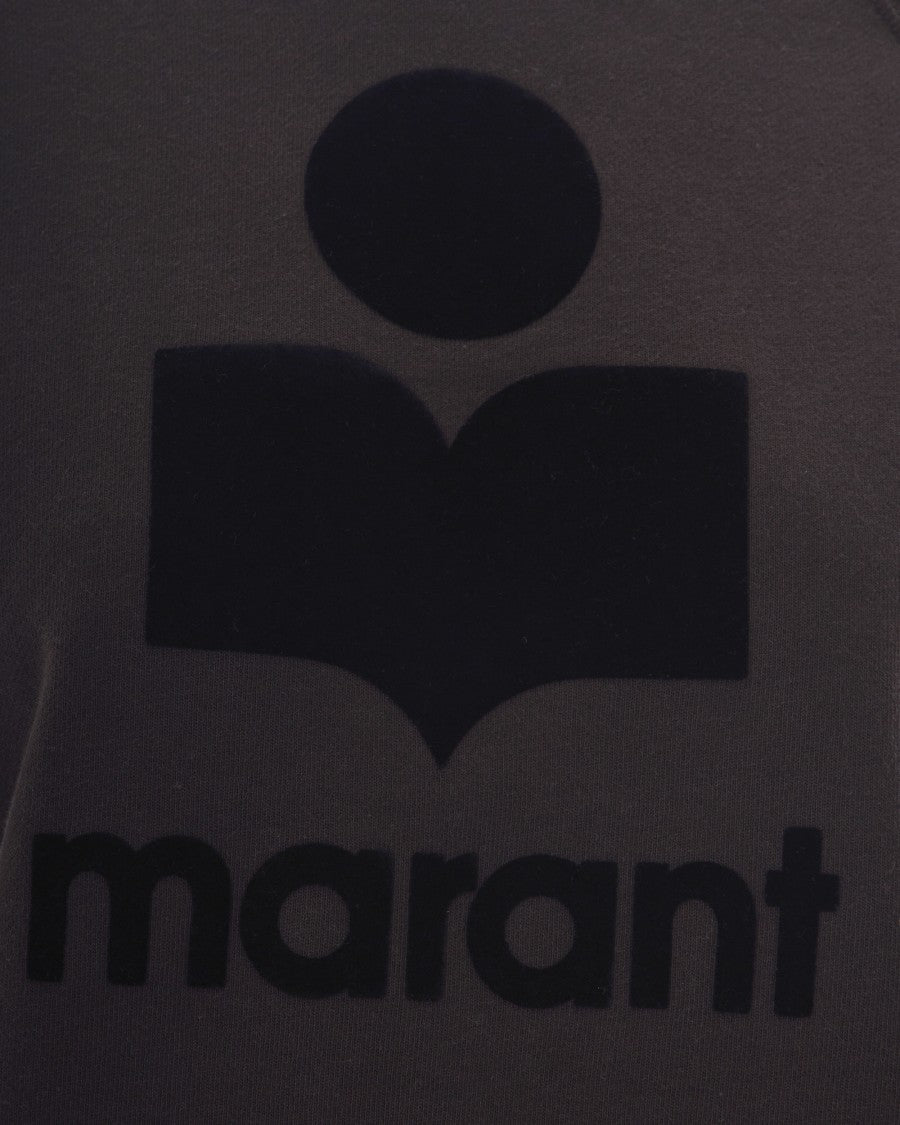 Isabel Marant Étoile Faded Black Crew Neck Sweatshirt With Flocked Logo