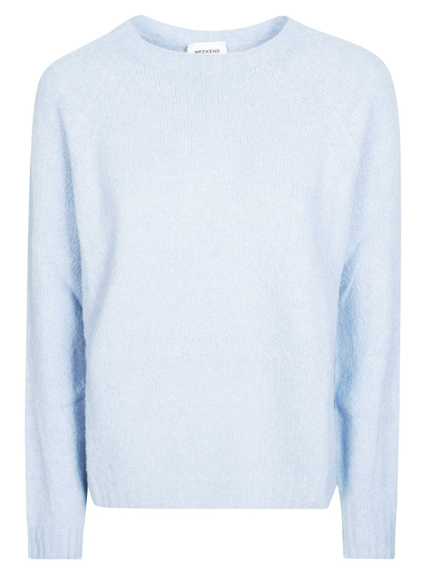 Max Mara Light Blue Wkdghiacci Round-Neck Knit Sweater