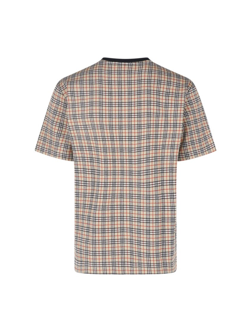 Burberry Black Check Cotton Printed T-Shirt