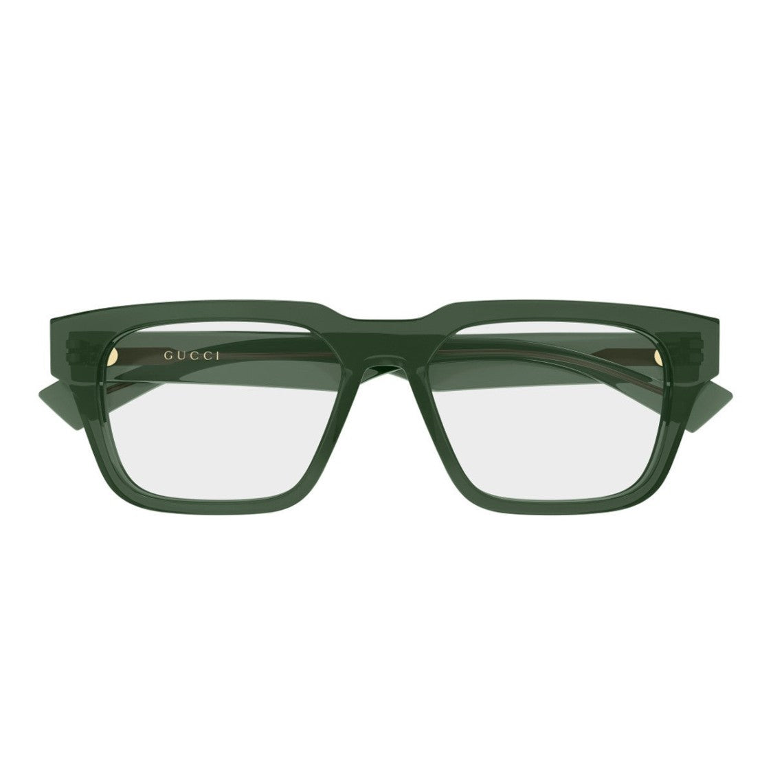 Gucci Translucent Green Recycled Acetate Rectangular Sunglasses