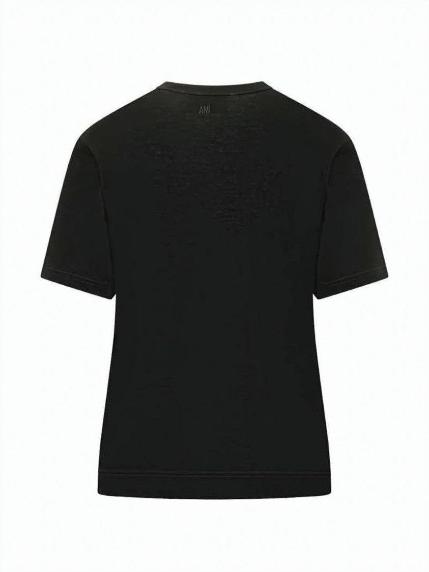 Ami Paris Minimalist Black Short-Sleeve Crew Neck T-Shirt