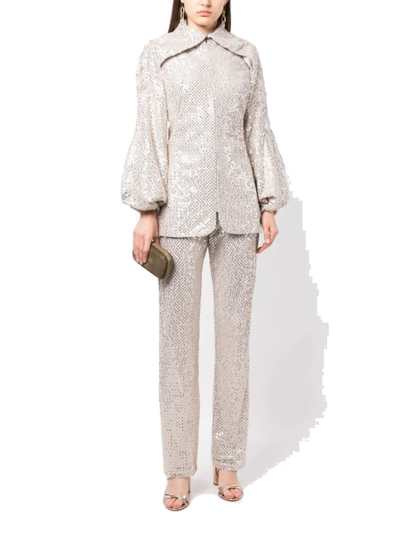 Saiid Kobeisy Sequin Straight Fit Pants