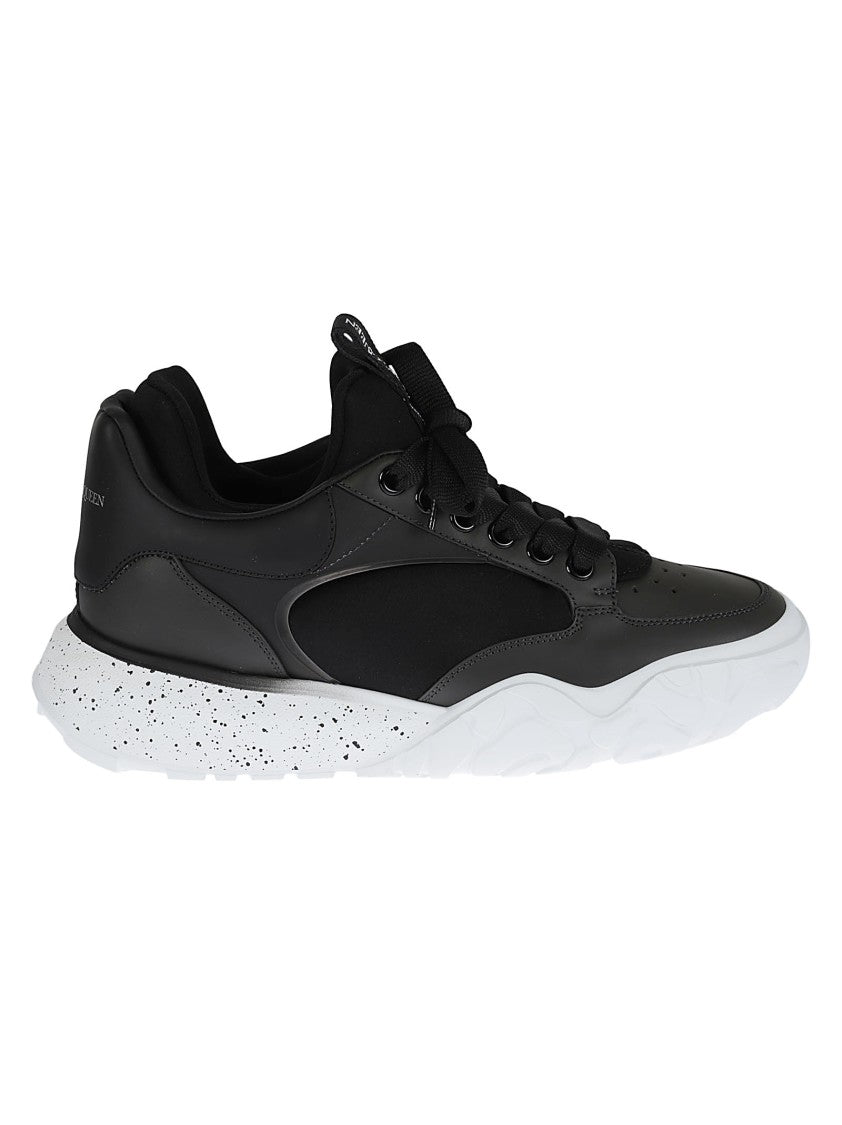 Alexander Mcqueen Textured Leather Sneakers With Sole
