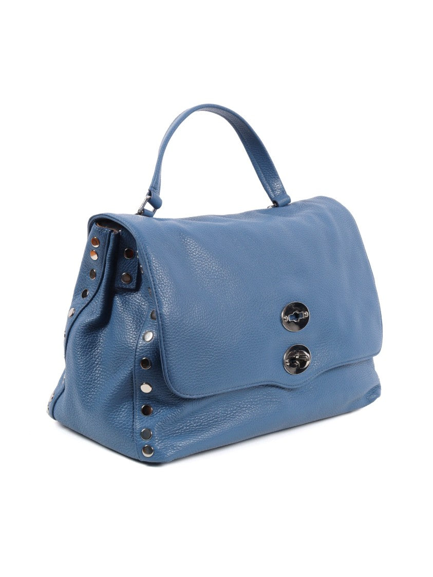 Zanellato Srl Blue Isola Daily Textured Leather Handbag