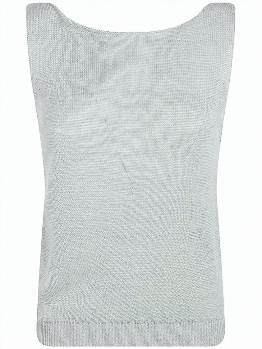 Paloma Wool Sleeveless Silver Top With Square Neckline