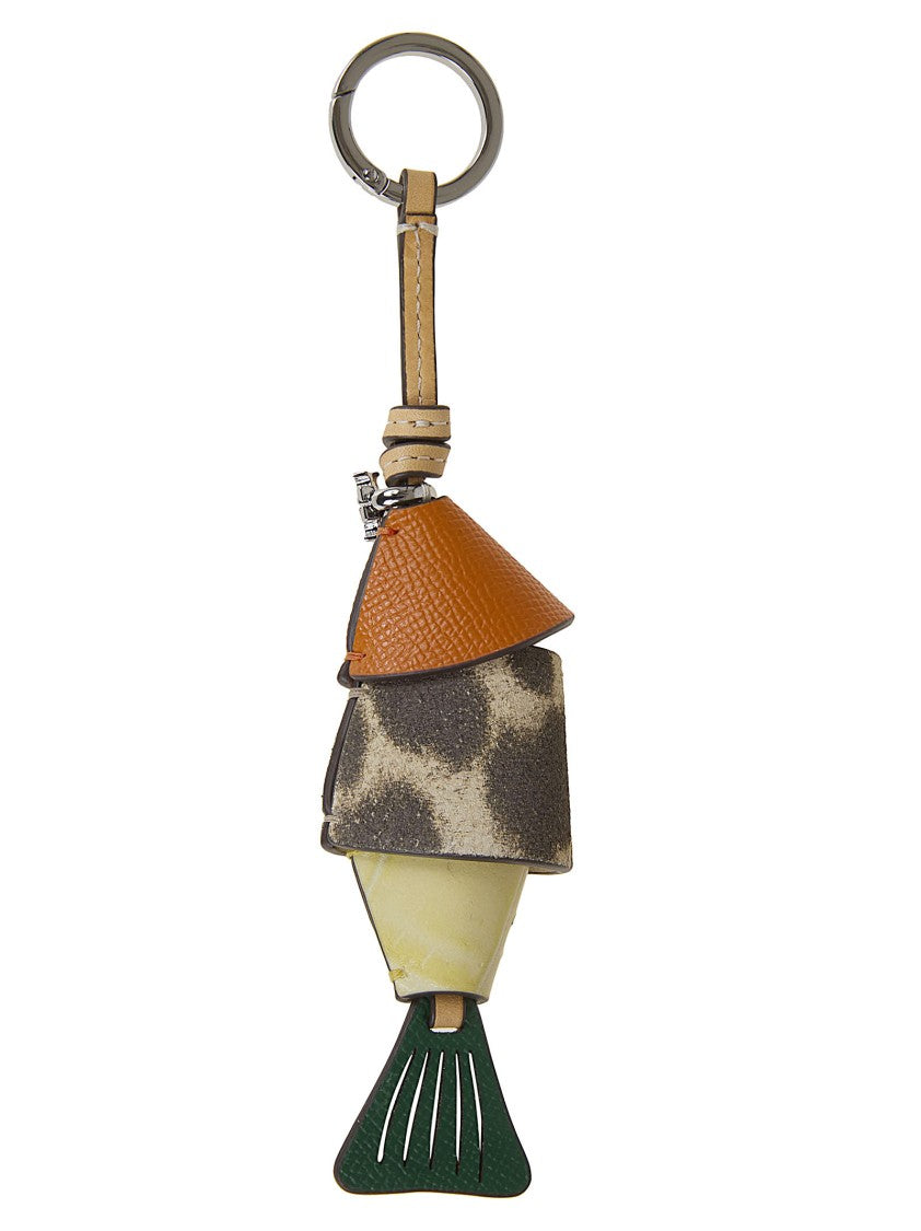 Tory Burch Whimsical Fish-Shaped Key Holder In Leather