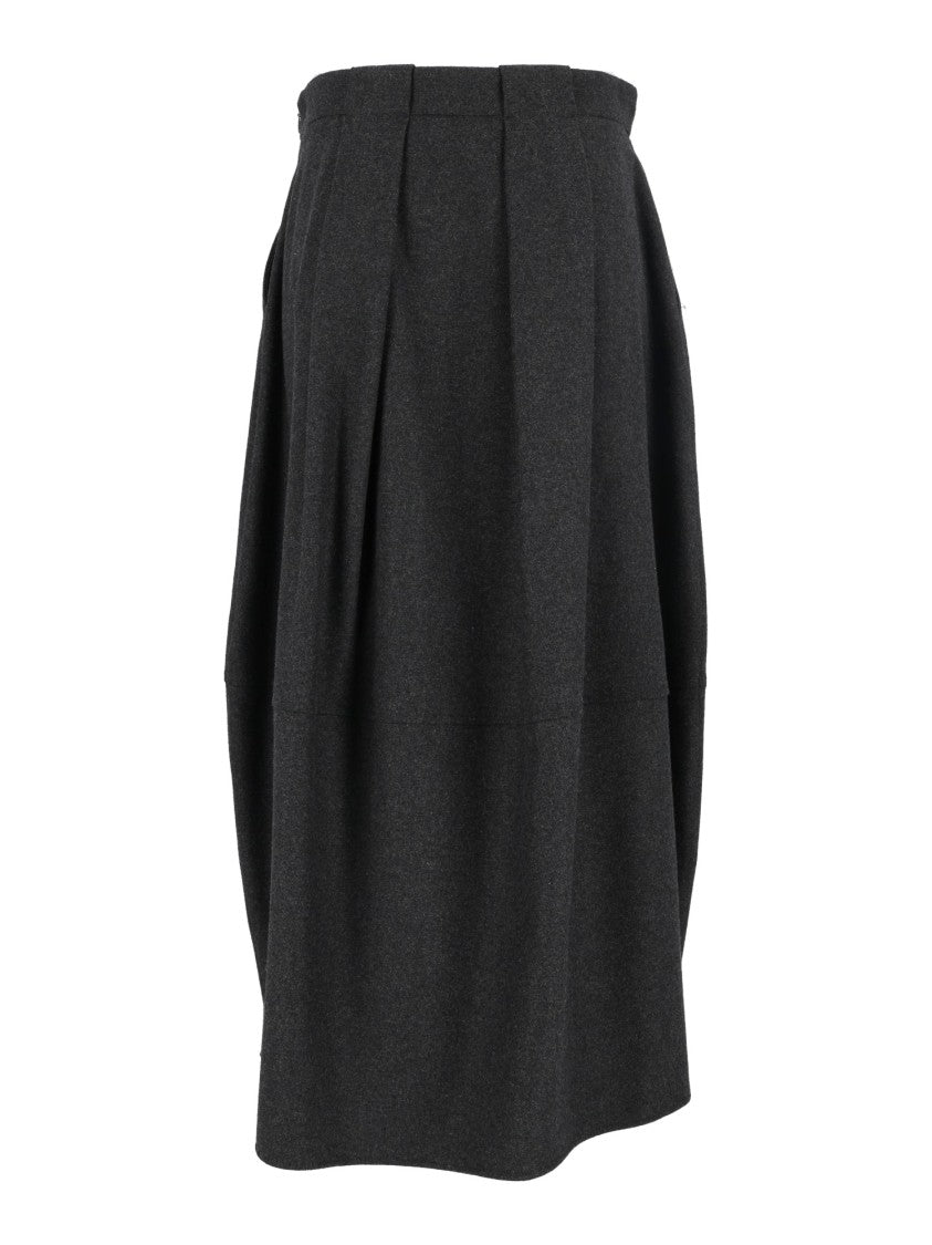 Antonelli Firenze High-Waisted Structured Pleated Midi Skirt