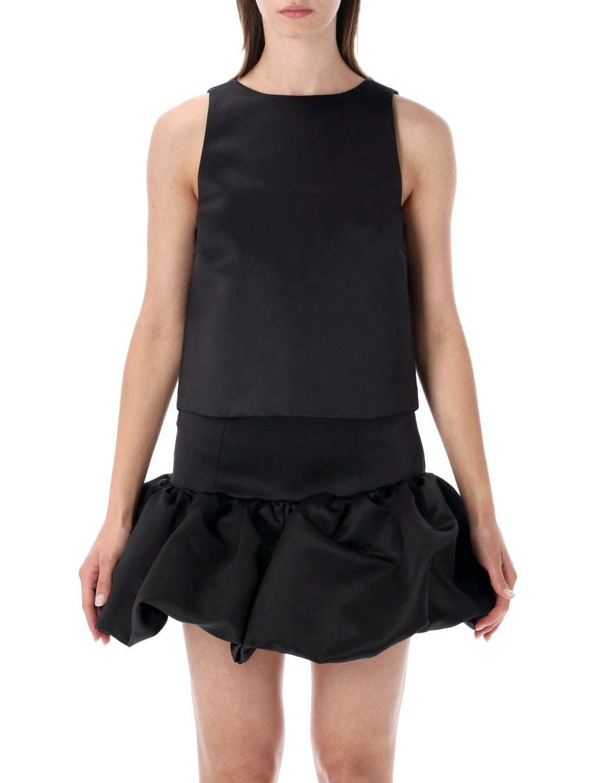 Ganni Satin Open Back Crop Top