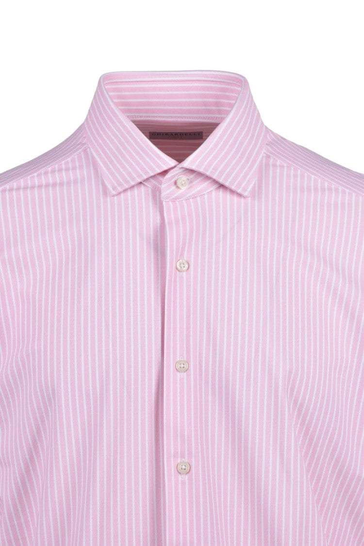 Ghirardelli Next Pink/White Polyamide Elastane Men's Next Stretch Shirt