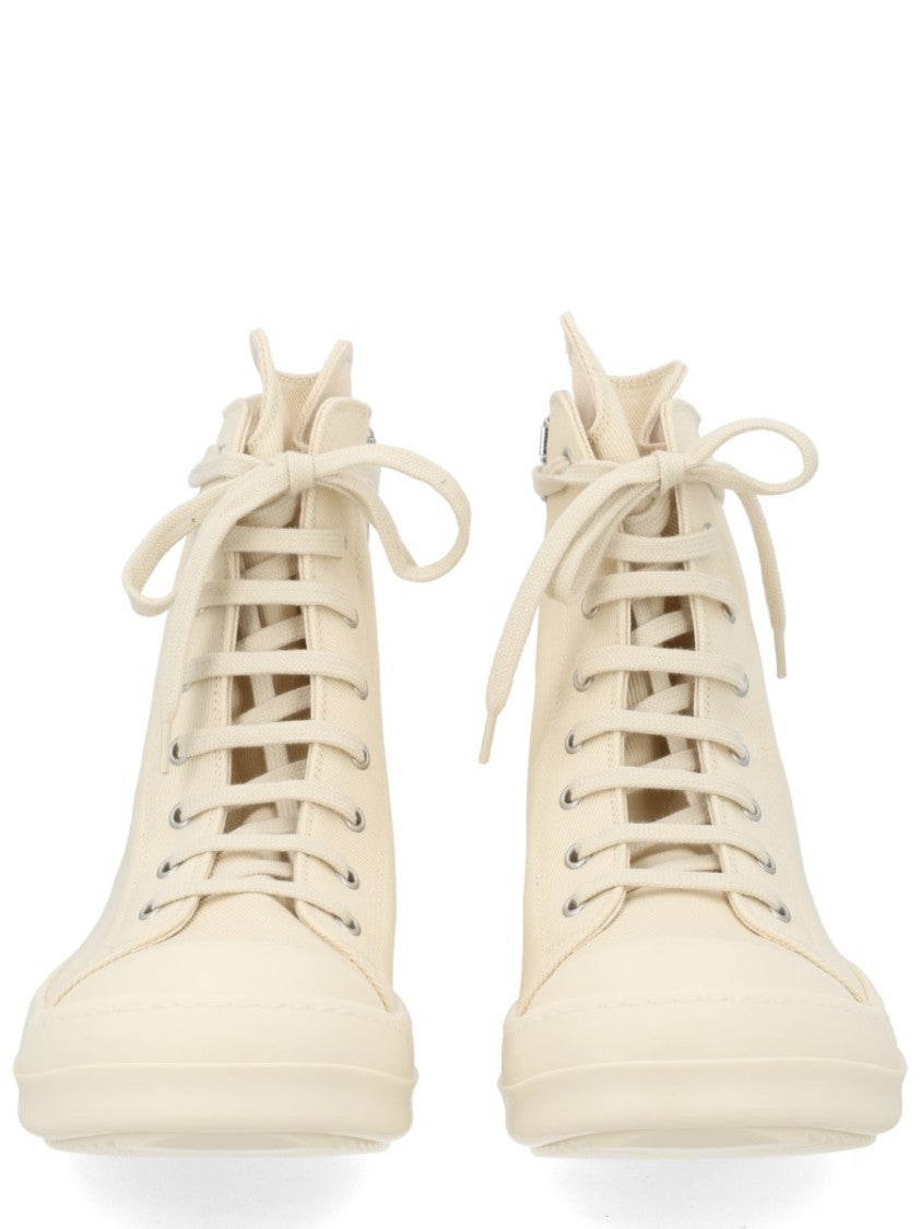 Drkshdw By Rick Owens High-Top Monochromatic Cotton Denim Sneakers
