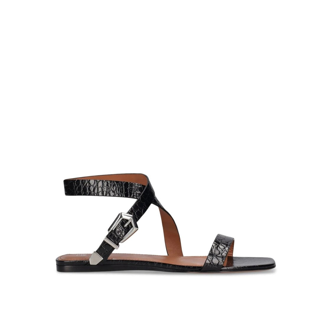 Paris Texas Lauren Croco Flat Sandals