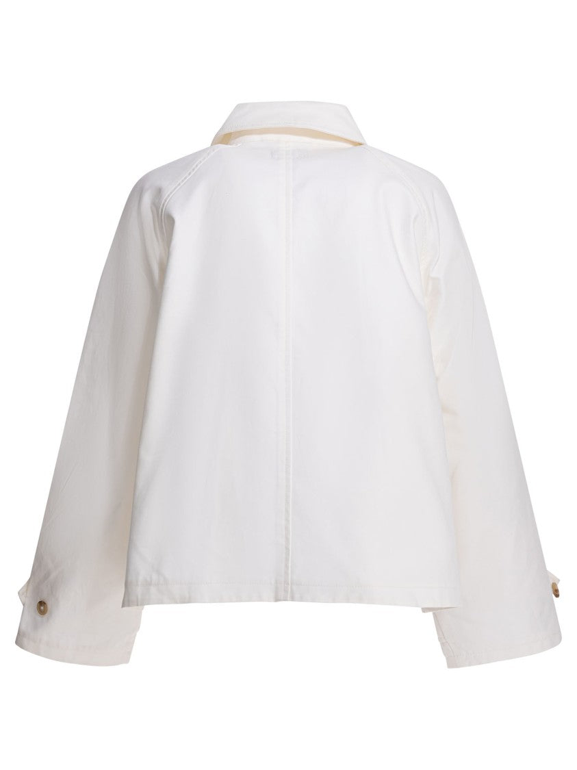 Polo Ralph Lauren Cropped Cotton Jacket With Classic Collar And Flap Pockets